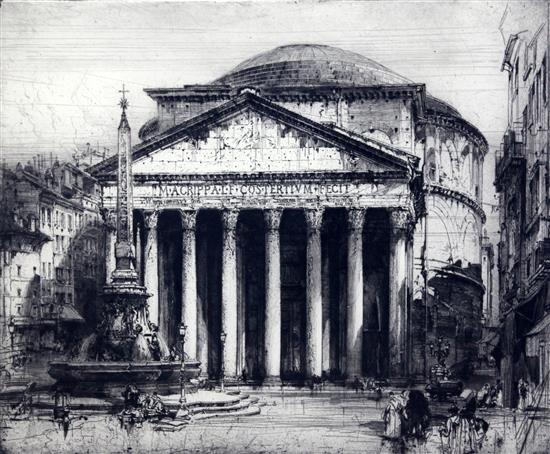 Hedley Fitton (1859-1929) The Pantheon, Rome, 17.5 x 22in.